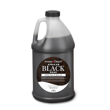 Aroma Depot Raw African Liquid 1/2 Gallon Black Soap 100% Natural soap for Acne, Eczema, Psoriasis, and Dry Skin Scar Removal Face And Body Wash. Handmade imported from Ghana