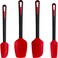 Maxjoy Silicone Spatula - Heat Resistant Rubber Spatulas for Cooking &amp; Baking - Set of 4 - Red &amp; Black