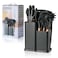 Kitchen Utensils Set Dark Gray Silicone Cooking Utensils, Non-stick Kitchen Utensil Set, Wooden Handle Non Toxic BPA Free, Silicone Utensils for Cooking Set, Kitchen Set for Home Kitchen Accessories S