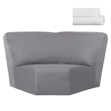Weysat Corner Sofa Cover Stretch Corner Couch Cover Furniture Protector for Living Room Sectional Recliner Sofa Slipcover Reclining L Shape Sofa Couch Additional Seat (Light Gray, Milk Silk)