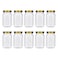 novelinks 16 Ounce Clear Plastic Jars with Gold Lids - Refillable Round Clear Containers Clear Jars Storage Containers for Kitchen &amp; Household Storage - BPA Free (10 Pack)