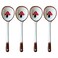 Bicuzat Vintage Ramen Soup Spoons, Ceramic Asian Soup Spoons Tablespoon, Rice Noodles Dinner Serving Spoon, Dessert Spoon, Ladles for Pho Miso Cereal Sauce Gravy Condiment, 4 PCS-Mushroom-6.6 Inch