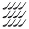 Comicfs Asian Soup Spoons 12 pieces, 12HSP-B, Large Japanese Soup Spoons, Soba Rice Pho Ramen Noodle Soup Spoons, Chinese Won Ton Soup Spoon, Hook Style (12 Spoons, Black)