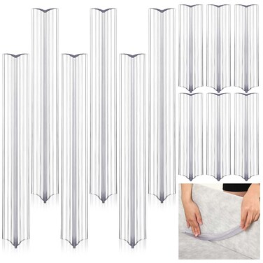 Yinkin Namalu Sofa Slipcover Grips Tucks 8" and 16" Sofa Cover Tucks Long Clear Couch Cover PVC Anti Slip Slipcover Tuck Grips for Sectional Couch Covers Recliner Chair Cushion Armchairs(12 Pieces)