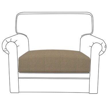 Easy-Going Stretch Chair Cushion Cover Sofa Cushion Furniture Protector Sofa Seat Sofa Slipcover Sofa Cover Soft Flexibility with Elastic Bottom(Chair Cushion, Natural)