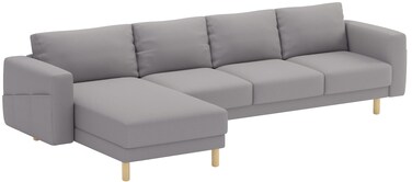 Durable Three Or Two (3 or 2) Seat with Chaise Sofa Cover Replacement Custom Made Compatible with IKEA Norsborg Sectional Corner Chaise Sofa Slipcover (3 and Chaise Polyester Light Gray)