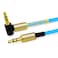JacobsParts 3.5mm AUX Cable Car Stereo Audio Auxiliary Headphone Jack Cord Right Angle Male to Male, 3ft (Blue)