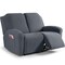 TAOCOCO Recliner Loveseat Slipcover, 6 Pieces Dual Recliner Sofa Covers for 2 Seat Dual Reclining Loveseat Couch, Stretch Soft Jacquard Pattern Furniture Protector with Elasticity Grey