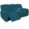 Easy-Going 100% Dual Waterproof Recliner Sofa Cover, 8-Pieces Stretch Relining Couch Cover with Pocket, Jacquard 3 Seat Sofa Slipcover Leakproof Washable (Sofa, Peacock Blue)