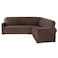 Sofa Cover L Shape Corner Sectional Couch Covers Soft and Stretchy Slipcovers Sectional Furniture Protector for Pets Fits Well Non-Slip Waterproof Universal Sofa Cover for Living Room (Brown)