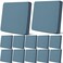 Newwiee 12 Pcs Stretch Sofa Couch Cushion Covers Patio Outdoor Cushion Covers Replacement Waterproof Couch Covers Individual Slipcovers Washable Furniture Protector for Pets (Gray Blue,20-27 Inch)
