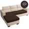 TOPYUMH Water Repellent L Shaped Couch Covers 3 Pieces Sofa Seat Cushion Slipcovers, Stretch Separete Chaise Lounge Cover for Both Left/Right Sectional Couch for Pets (2 Seater+Chaise, Chocolate)