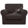 Easy-Going 100% Dual Waterproof Chair Cover Stretch Soft Couch Cover for Dogs, Sofa Slipcover for 1 Separate Cushion Couch Leakproof Furniture Protector for Kids, Pets Chocolate