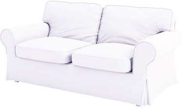 HomeTown Market Heavy Cotton Ektorp Sofa Cover Replacement is Made Compatible for Ektorp Sofa Cover, 3 Seat Loveseat Or Armchair Slipcover Replacement (White Loveseat)
