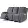VANSOFY Recliner Cover, 3-Pieces Stretch Reclining Couch Covers with Pockets Reclining Sofa Slipcovers 3 Seater Soft Washable Furniture Protector for Dogs Cats(Dark Gray)