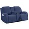 TAOCOCO Recliner Loveseat Cover with Middle Console Sofa slipcover, Stretch Reclining Sofa Covers for 2 Seat Reclining Couch, Jacquard Pattern Soft Loveseat Slipcover Furniture Protector, Navy Blue