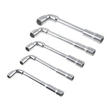 MY MIRONEY 5PCS L-Type Pipe Perforation Elbow Wrench Set, Metric Double-Head L Shaped Hex Socket Wrench Hardware Chrome-Vanadium Steel Wrench Repair Tool, 6mm, 8mm, 10mm, 12mm, 14mm