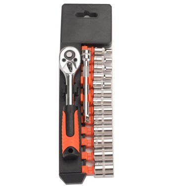 FLZOSPER 15-Pieces Socket Wrench Kit&iuml;&frac14;&OElig;1/4&acirc;&euro; Drive Socket Set with 72-Tooth Quick Release Ratchet Wrench &amp; Extension Bar &amp; CR-V Sockets&iuml;&frac14;&OElig;for DIY'er Home Bicycle Repair