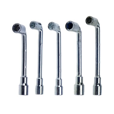 Tighall 5Pcs Metric L Shaped Angled Hex Socket Wrench Chrome Plated, Double-Head Elbow Hex Wrench Set for Mechanic Repair Tool (8mm,9mm,10mm,11mm,12mm)