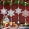 4 Pcs 5D Christmas Diamond Painting Kits DIY Point Drill Diamond Painting Wind Crystal Wind Chimes Kit Double Sided Snowflake Ornaments with Crystal Pendant for Home Garden Hanging Decor (White)