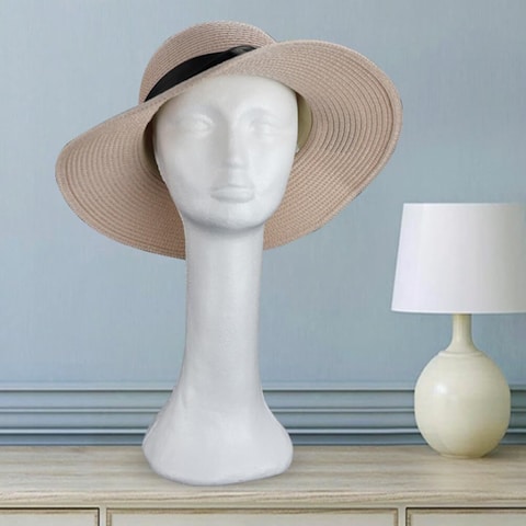 iplusmile Female Foam Mannequin Head, Wig Display (20 in), Wig Tall Female Foam Mannequin Wig Stand Wig Display Foam Model Glasses Hat Hairpieces Stand Holder for Home Salon Travel