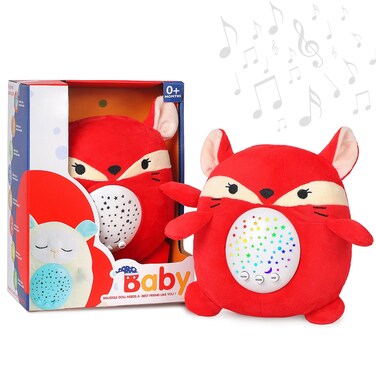 Baby Sleep Soother Happy Fox - Toddler Portable Sound Machine with Night Light Projector - Plush Toy Crib Soother with Music and Lights to Aid Sleep for Newborn