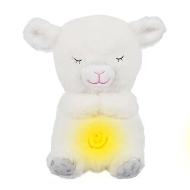 Soothing Breathing Stuffed Animal, Soothe Snuggle Sheep Plush with Sensory Details Musical Lights and Rhythmic Breathing Sleep Companion, Sleeping Plush for Kids Toy (Sheep)