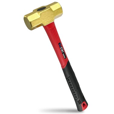 C&amp;T 2lb Brass Sledge Hammer,Non-Sparking, Comfortable Fiberglass Handle,2-Pounds,Non-Magnetic,Corrosion Resistant