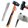 WEDO 8" Flange Wedge + 3lb Sledge Hammer 2PCS Set,200mm Stainless Steel Split Wedge,High Carbon Steel Crack Hammer with Fiberglass Handle,Die-forged