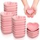 Dandat 24 Pcs Heart Love Shaped Soy Sauce Dish Mini Ceramic Dipping Bowls Tiny Small Saucers Plates Cute Multipurpose Seasoning Dishes for Wedding Birthday Gifts Dip Sauce Snack Sushi Appetizer(Pink)
