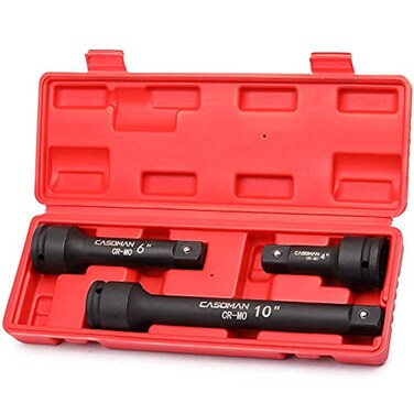 CASOMAN 3/4&acirc;&euro; Drive Impact Extension Bar, Cr-Mo Steel,3-Piece Set 4&acirc;&euro;, 6&acirc;&euro;, 10&acirc;&euro; ext. bar