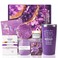 Homemory Gifts for Women, Birthday Bath Set Gift Best Basket Christmas Body Self Care, Unique Spa Ideas Mom Friend Sister Bestie Her Wife Female Coworkers Daughter With Greeting Card (Purple)