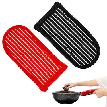 Pot Holder, 2 Pack Cast Iron Handle Cover, Cast Iron Skillet Handle Covers, Cast Iron Holders, Pot Pan Handle Covers, Pot Handle Sleeve, Pan Handle Covers Heat Resistant, Hot Handle Holders, Striped