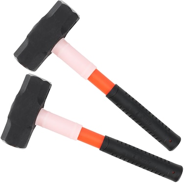 JOIKIT 2 PCS 4lb Sledge Hammer, Drilling Crack Hammer with Forged Steel Head and Fiberglass Handle Shock, Solid Construction for Demolition Work