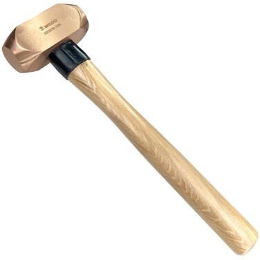 WEDO Copper Sledge Hammer 3lb, Club Hammer with Wooden Handle, Drilling Hammer, Flat Hammer, Die-Forged, Corrosion Resistant, 14" Length