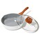 SC Cooker Frying Pans Nonstick with Lid, 10/11 inch Skillets and Frying pans,Ceramic Cooking Pan with Pour Spout,Non Toxic Pan for Stove,Induction,Gas,Pb, Cd PFOA Free (Ceramic, 11inch)