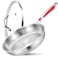Inqibee 10 Inch Tri-Ply Stainless Steel Frying Pan with Lid,Skillet,Stir-Fry Pan,Induction Cooking Pan,Heavy Duty and Dishwasher Safe,Detachable Handle.