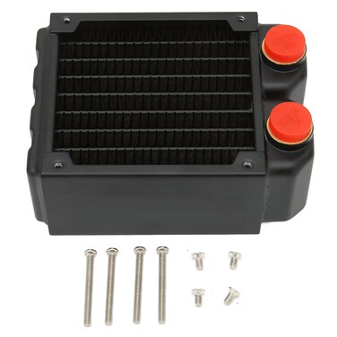 CPU Water Cool Radiator, G1/4 Thread 8 Row Tube 80MM High Density Fins Row Copper Tubes Radiator, Noiseless Water Cooling Liquid Heat Exchanger Kit