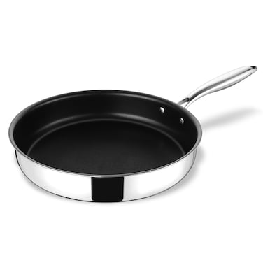 TeamFar Frying Pan, 10 inch Stainless Steel 3-ply Nonstick Fry Egg Omelet Pan Skillet with Long Handle, for Induction Gas Glass Ceramic Stovetops, Healthy &amp; Heavy Duty, Easy Cleanup