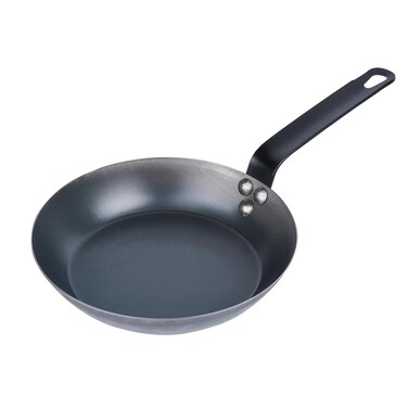 Restaurantware Fry Pans, 9", Black Carbon Steel / 1