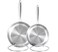 DELARLO Tri-ply Stainless Steel Frying Pan Set with Lid 8" 10" Induction large Skillets Chef's Pan,Pots and Pans Set Kitchen Cookware Set Suitable for All Stove