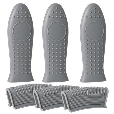 Joyhalo Joyhalo Cast Iron Skillet Handle Cover, 6 Pack Pot Handle Covers Heat Resistant, Cast Iron Pan Handle Covers, Silicone Pot Handle Sleeve Covers, Silicone Handle for Cast Iron Skillet, Grey