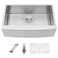 Sarlai 33 Farmhouse Sink Stainless Steel - 33x21 Inch Kitchen Sink Apron Front Stainless Steel 16 Gauge Single Bowl Kitchen Farm Sink Basin
