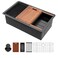 Sarlai 33 Matte Black Undermount Kitchen Sink Workstation - 33x19 Inch Kitchen Sinks with Ledge NANO-Tech Round Corner 16 Gauge Stainless Steel Single Bowl Sink Basin