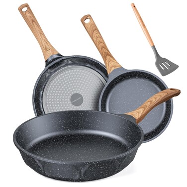 Non-stick Die-cast Deep Frying Pan Set Skillet Set Egg Omelette Pan (3)