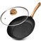 MICHELANGELO Nonstick Frying Pan with Lid, 10 Inch Frying Pan with Nonstick Honeycomb Coating, Nonstick Fry Pan with Lid, Healthy &amp; Non-Toxic Fry Pan, Granite Frying Pan, Induction Compatible