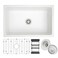 MONSINTA Undermount Kitchen Sink, 30 Inch White Kitchen Sink, Granite Composite Sink, Single Bowl Kitchen Sink, Kitchen Sink Undermount With Accessories