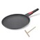 RANX INGST Non Stick Crepe Pan with Detachable Handle, 10 Inch Cast Aluminium Dosa Tawa Tortilla Pan, Pancake Pan Induction Compatible - Black
