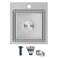 MENATT 15 x 17 Inch Drop in Bar Sink, Single Faucet Hole Single Bowl Topmount Small Kitchen Sink, 304 Stainless Steel Kitchen Bar or Prep Sinks, Brushed