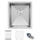 Herogo 15&Atilde;&mdash;17 Inch Undermount Stainless Steel Kitchen Sink, 9" Deep Small Single Bowl Drop In Sink with Accessories for Rv Home Wet Bar, Brushed Nickel